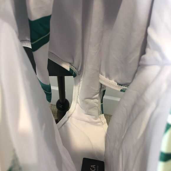 NWT Zeraca green white halter swim suit - Picture 7 of 8